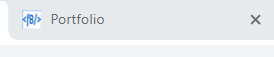 Screenshot of the tab at the top of the browser, showing the title: Portfolio.