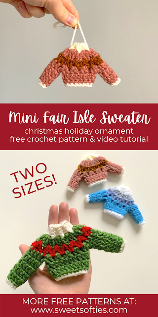 Mini Sweater Christmas Ornament (Free Crochet Pattern & Video Tutorial) -  Sweet Softies