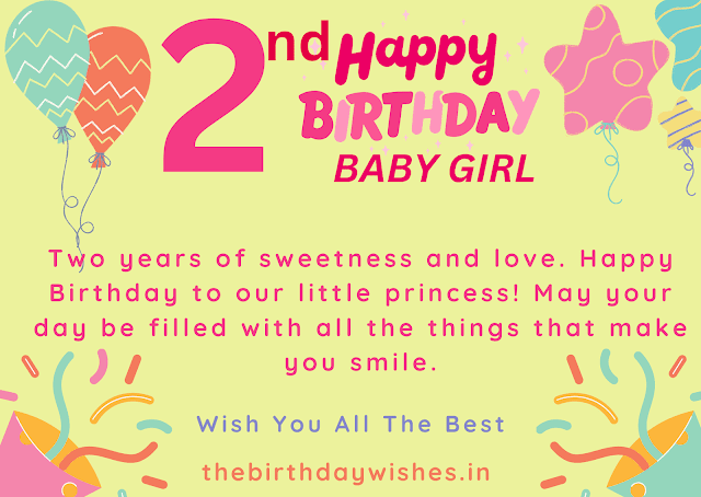 2nd birthday wishes for baby girl