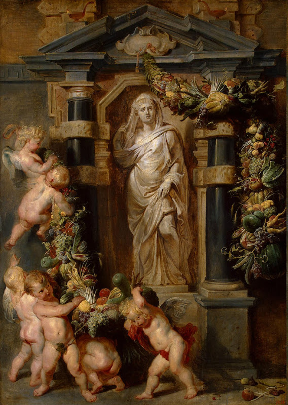 Statue of Ceres by Pieter Paul Rubens - Mythology, Religious Paintings from Hermitage Museum