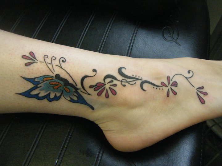 tattoo ideas on foot for girls. This is Butterfly Foot Tattoo