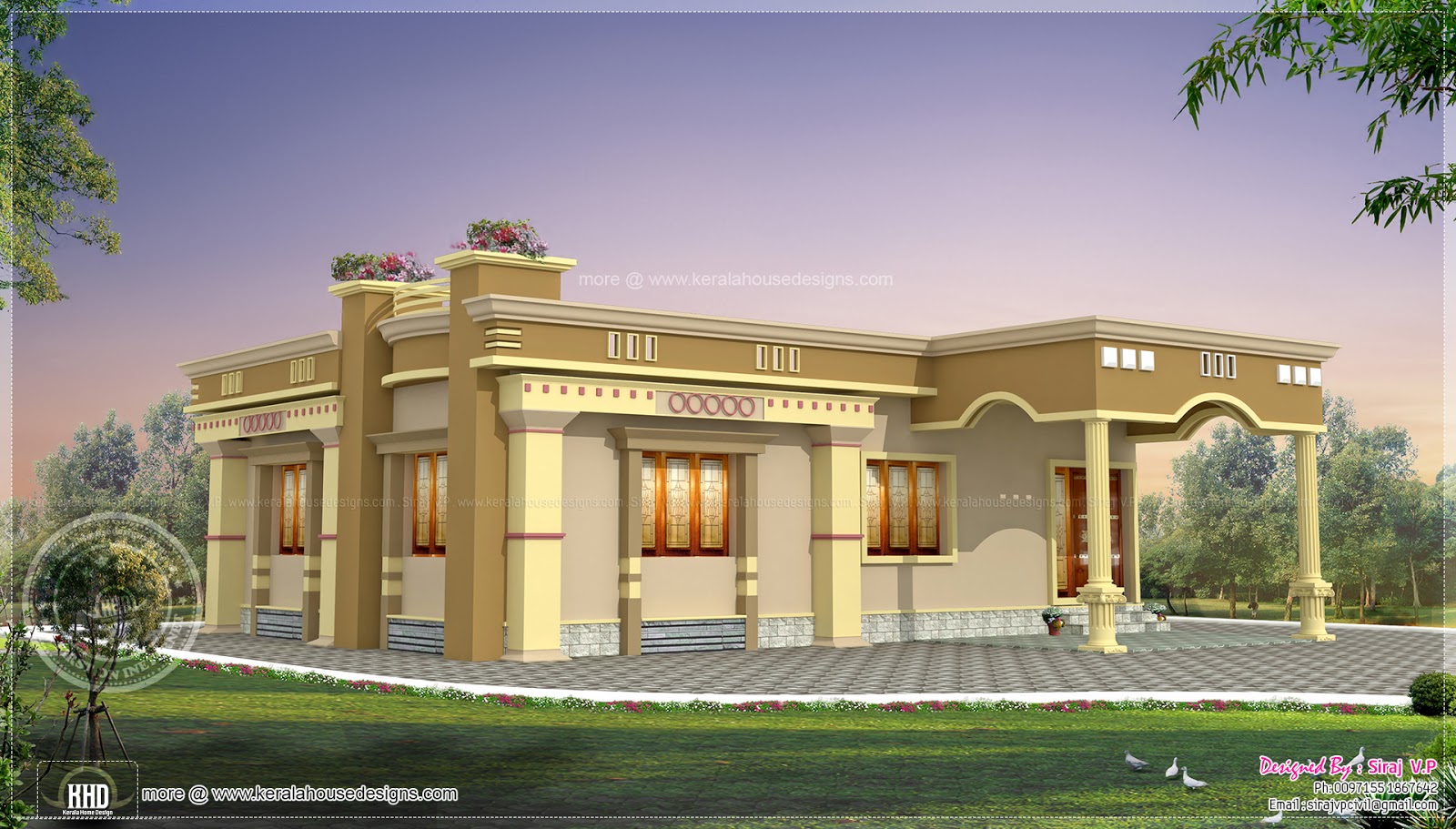 Small South Indian Home  design Kerala home  design and 