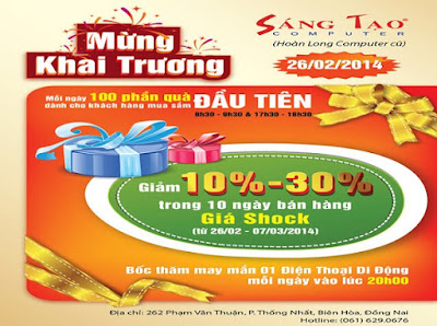 Mẫu tờ rơi khai trương của một cửa hàng máy tính