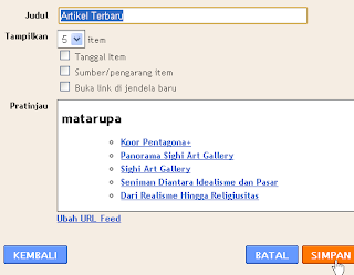 Cara Memasang Widget Posting Terbaru