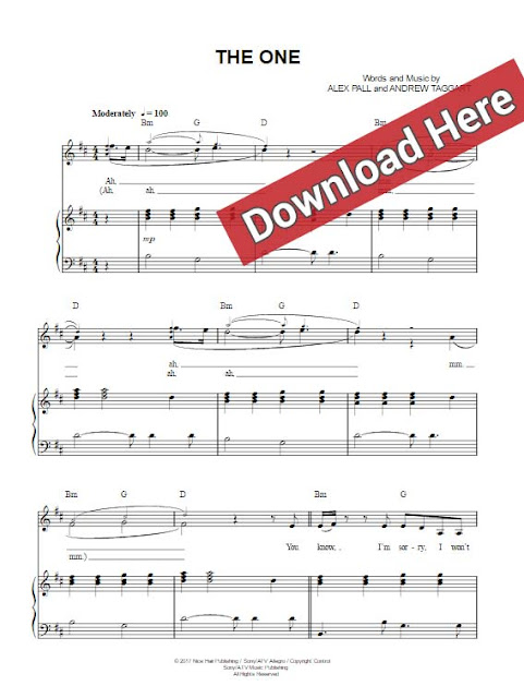 the chainsmokers, the one, sheet music, chords, piano notes, score, download, pdf, klavier noten, voice, vocals, tutorial, lesson