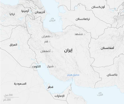 خريطة ايران والدول المجاورة