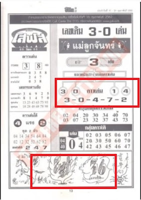 Thai Lottery 4pc First Paper For 01-18-2019