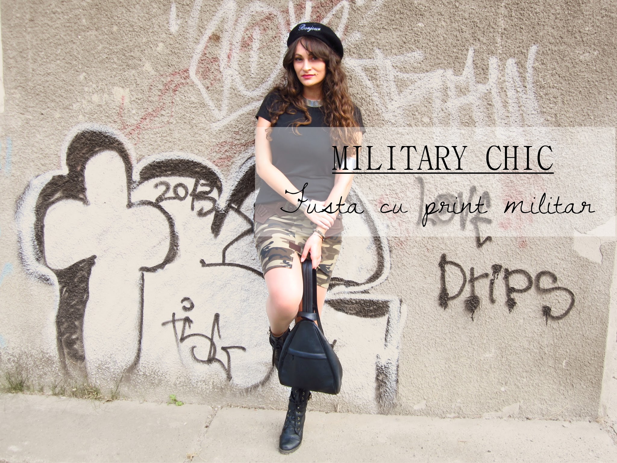 Military chic | Fusta cu print militar