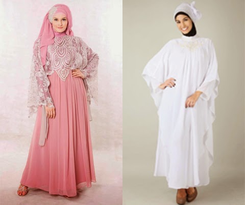Model Gamis Brokat Untuk Pesta  Baju Muslim Terbaru 2015