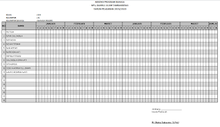 Contoh Format Absensi Program Bahasa untuk MTs/SMP Excel