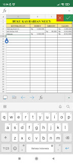 cara mengetik di excel hp