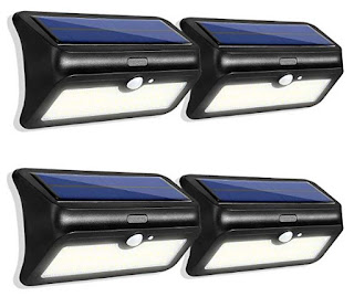 46 LED Solar Lighting Waterproof Solar Lights Outdoor Wireless Motion Sensor Light Auto On/Off with Dim Mode Solar Powered Security Light for Garden, Patio, Driveway, Back Yard (4 Pack)