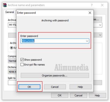 cara membuat file zip atau rar pakai password