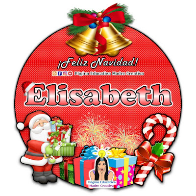 Nombre Elisabeth - Cartelito por Navidad nombre navideño