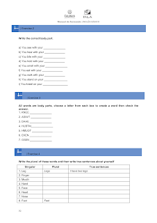 partes do corpo english