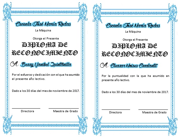 diplomas de reconocimiento dos por hoja pagina, diplomas a mitad de pagina