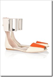 Giambattista Valli Metal-cuffed leather and twill sandals