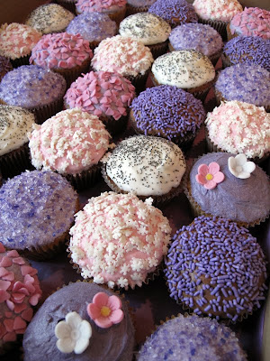Here's some purpley countryery cupcakes we did for Jo's wedding