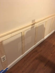 basement faux rail and stile wainscot