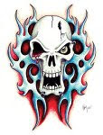 Picture Of Skull Tribal Tattoo Designs   