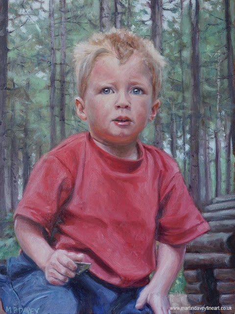 oil painting boy face Martin Davey