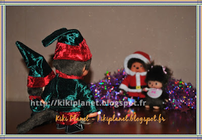 monchhichi, traineau, kiki, bonhomme, neige, noel, père-noel, rênes, chalet, pôle nord, virkiki, lutins, photo, jouets, vintage