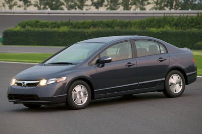 Hybrid cars like the 2007 Honda Civic Hybrid are designed for fuel efficiency and low emissions. See more hybrid car pictures