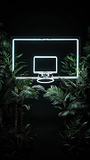 Neon Basket Ball iPhone Wallpaper