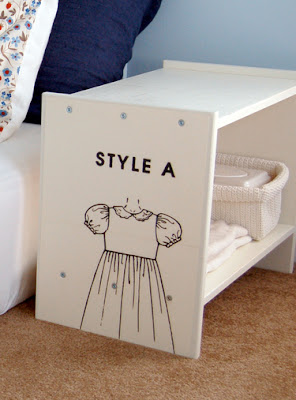 vintage style children bedside table close up