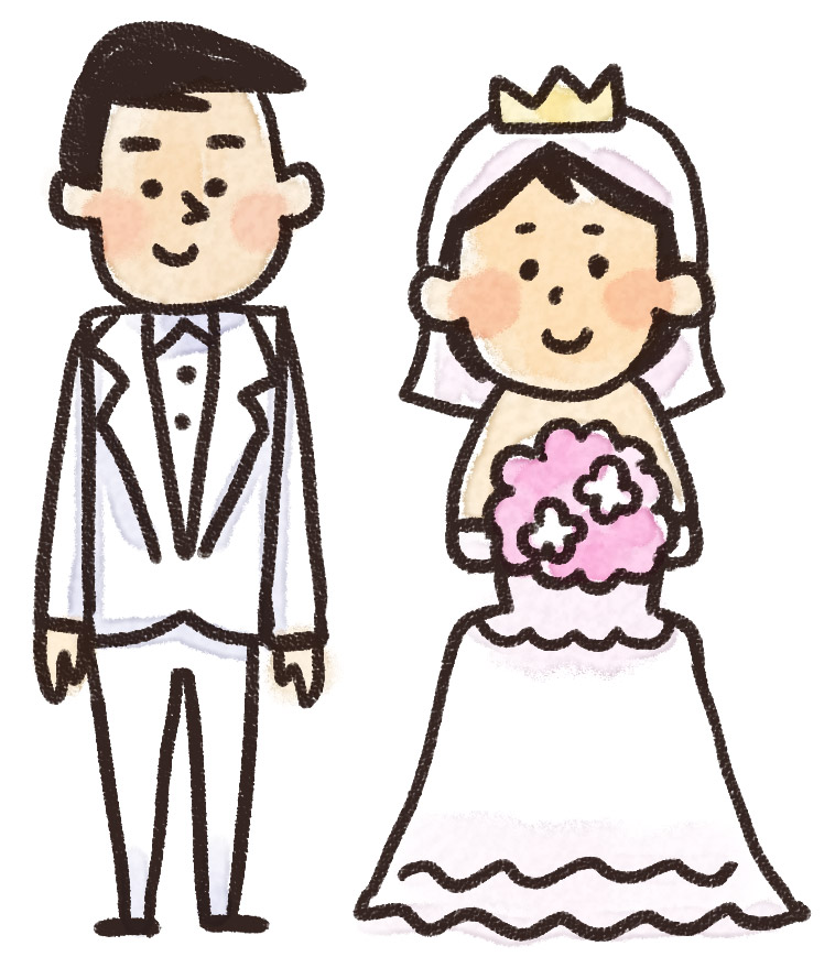 新郎新婦のイラスト 結婚式 ゆるかわいい無料イラスト素材集