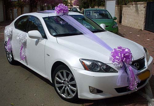 An idea to decorate the wedding car by using Ribbon is the most excellent