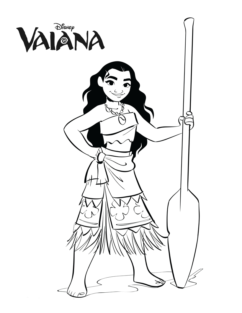 vaiana disney coloring drawing print