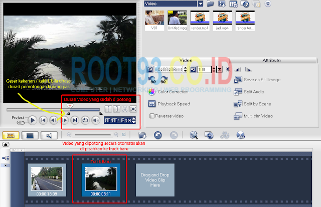 memotong video dengan ulead