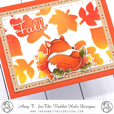 Fall Foxes Stamp and Die Set illustrated by Agota Pop, Falling Leaves Stencil, You've Been Framed - Layering Die by The Rabbit Hole Designs #therabbitholedesignsllc #therabbitholedesigns #trhd