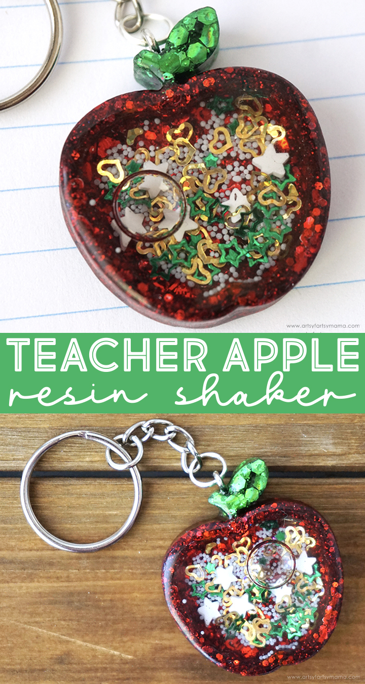 Apple Resin Shaker Keychain