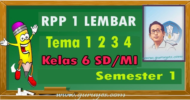Download RPP 1 lembar SD Kelas 6 Semester 1 - Situs Guru
