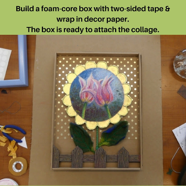 Foam core box to attach details for art.