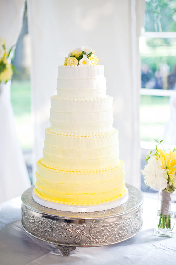 Yellow Ombre Wedding Cake Cheerful and bright wedding cake following the