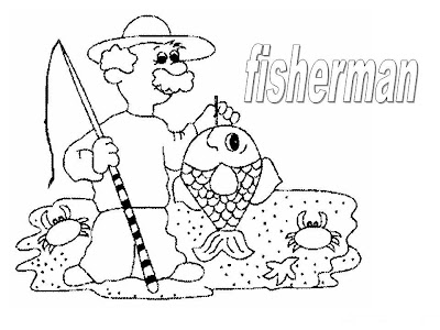 Dibujo de pescador para colorear