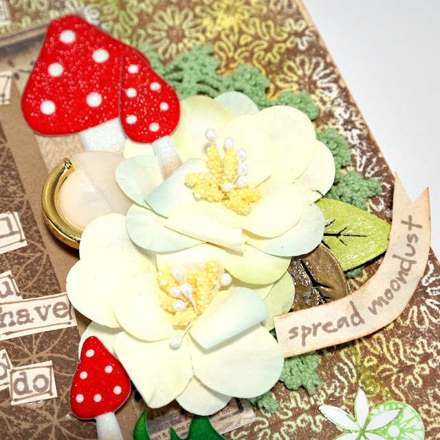 Mixed Media Mushroom and Chipboard Embellishment Cluster by Dana Tatar