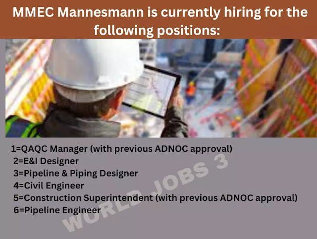 MMEC Mannesmann is currently hiring for the following positions: