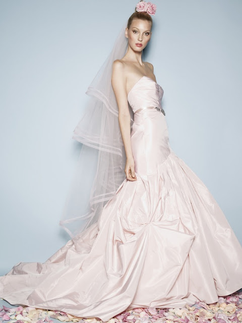 Designer pink wedding dresses