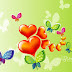 Colorful Heart And Butterfly Vector Desgins