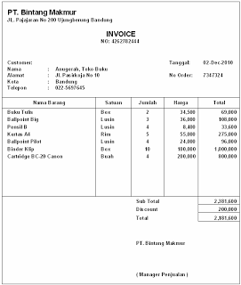  indonesia: membuat invoice yang baik menggunakan excel, Simple invoice