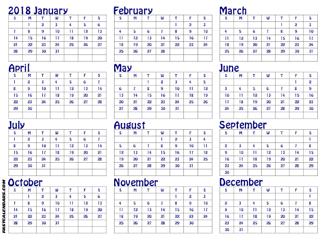 Printable Calendars 2018 And 2019