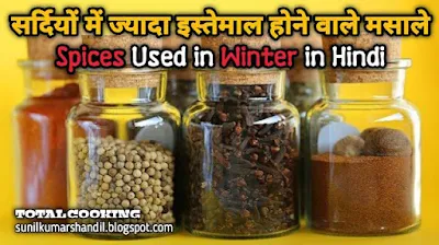 सर्दियों में ज्यादा इस्तेमाल होने वाले मसाले हिंदी में | Spices used more in winter in Hindi सर्दियों में  इस्तेमाल होने वाले मसाले (Spices Used  in Winter in Hindi)