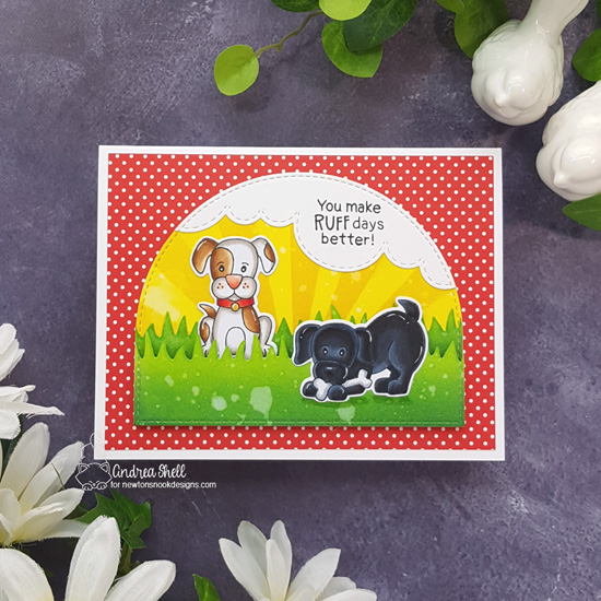 Ruff Days Puppy Card by Andrea Shell | Puppy Playtime Stamp Set by Newton's Nook Designs