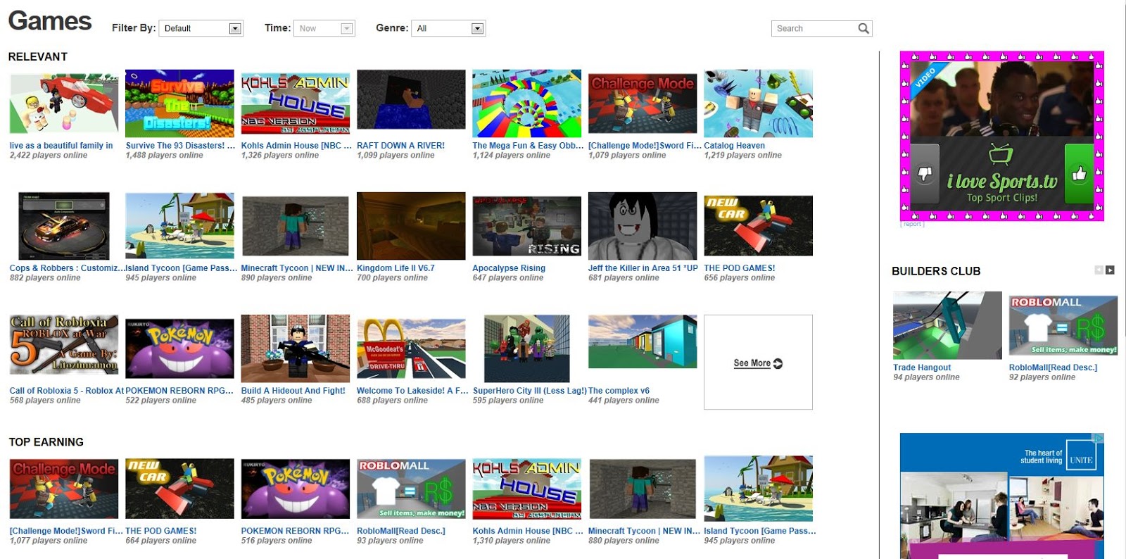 Unofficial Roblox Roblox Games Page Massive Layout Update New Look 2013 - roblox games complex