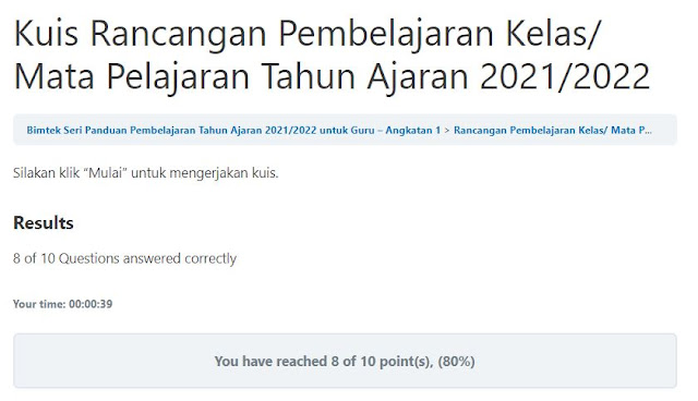 Kuis Rancangan Pembelajaran Kelas/ Mata Pelajaran Tahun Ajaran 2021/2022