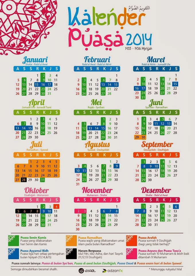 Kalendar puasa 2014